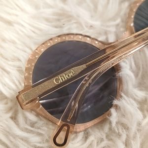 NWT Chloe Rose Glitter Circle Sunglasses